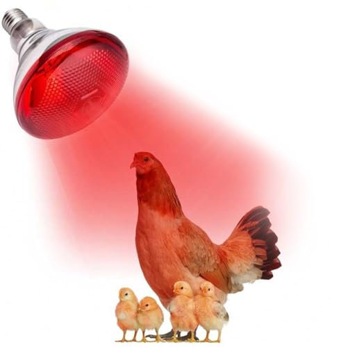 CERICAI Infrared Heat Lamp Bulbs for Farming - 250W Infrared Light Red Heat Bulb, Basking Spot Red Heat Light for Poultry, Chicks, Puppies, Cats, Pigs, Lizards