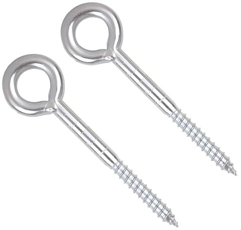 TERF® 12mm X 160mm Welded Screw Eye 12mm X 160mm Heavy Duty Zinc Plated Steel Screws in Eye bolt - Pack of 2