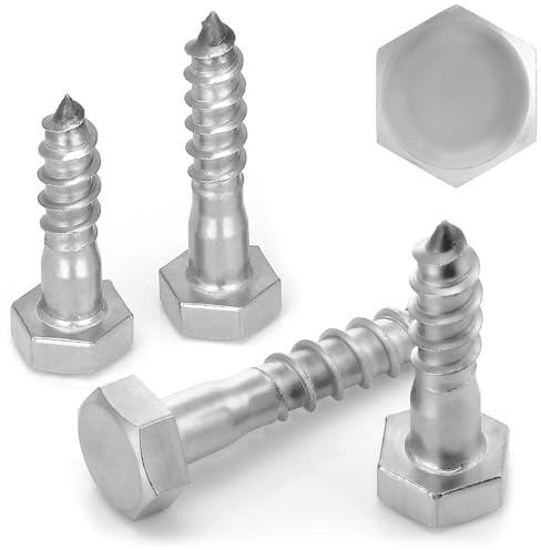 100 Stück Sechskant Holzschrauben M5x35 Edelstahl A2 Teilgewinde Schlüsselschrauben DIN 571 WIBTEC®