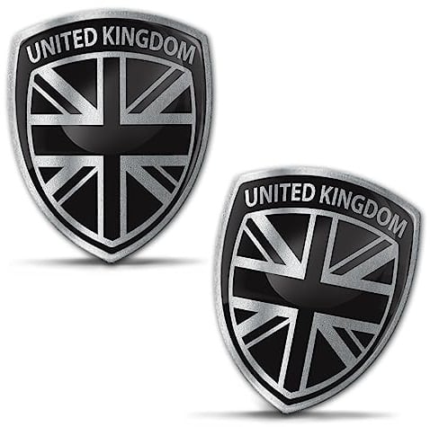 Biomar Labs UK Wappen Schwarz Auto Flagge Aufkleber 3D Doming 2er Set F 109