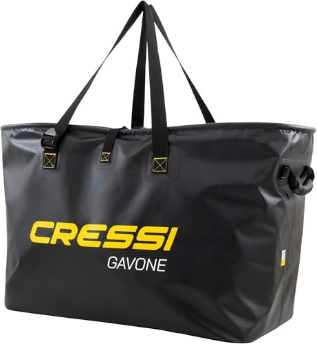Cressi Gavone Black - Geräumige wasserdichte Tasche aus Schwarz PVC Plane, Verhindert das Eindringen von Wasser und Feuchtigkeit in den Kofferraum, das Gepäck oder den Boden