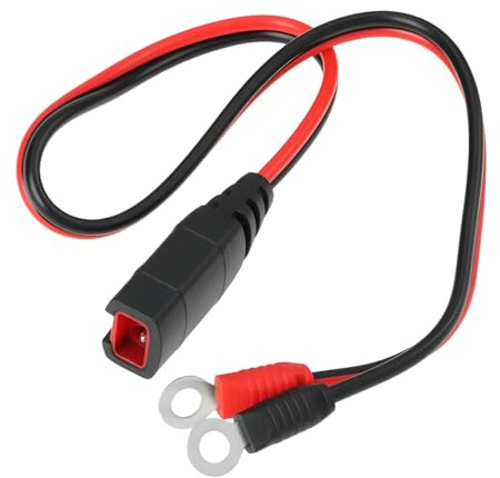 LT Easiyl M6 Ring Terminal Battery Charging Cable Adapter 50cm 16AWG Compatible with Motorcycle Scooter Car Boat Vehicle Power Connection