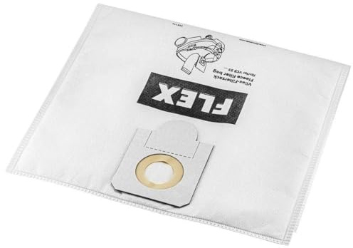Flex Vlies-Filtersack FS-F VCE 33 L/M VE5 (Filtersack der Klasse M, langlebig und Feuchtigkeitsresistent, Staubsaugerbeutel) 535116