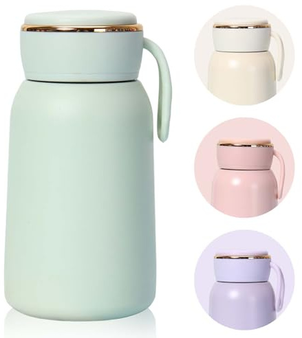YiZhou Small Flask 300ml(10oz) | Insulated Travel Mug | Mini Flask for Hot Drinks | Leakproof & Portable Pocket Cup for Commutes, Office, Travel, Keeps 6 Hours Hot/Cold (Green)