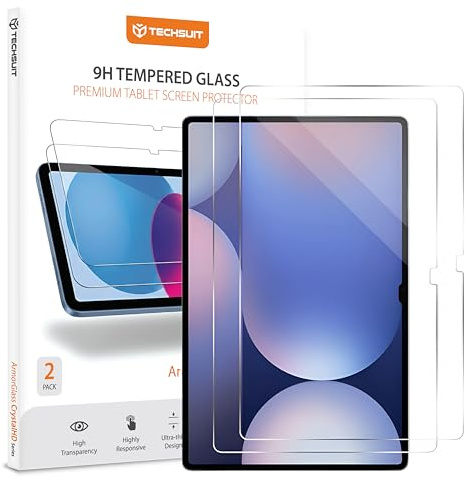 Techsuit Displayschutzfolie 2er Pack für Samsung Galaxy Tab S9 Plus, S9 FE Plus, S10 Plus Gehärtetes Glas mit 9H Härte, HD Klarheit, Stoßschutz, Einfache Installation, ArmorGlass CrystalHD