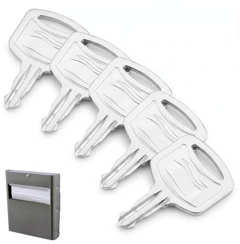 Ousuwo Lot de 5 clés de distributeur de papier toilette, clés de rechange universelles pour Tork, SCA 1100 et la plupart des distributeurs d'essuie-tout commerciaux, outil d'entretien essentiel pour