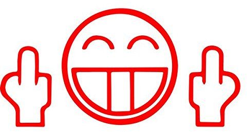 unbekannt Autoaufkleber Fuck You Face JDM rot Sticker Aufkleber Tuning ca. 11x6 cm