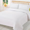Brentfords Plain Dye Duvet Quilt Cover with Pillow Case Bedding Set - White, Single