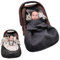 WOLLWALK Einschlagdecke Babyschale - Baby Fußsack - Maxi-Cosi Decke - Einschlagdecken für Kinderwagen - Neugeborene bis 11 Monaten aus 100% Woll (Grau/Blumen)