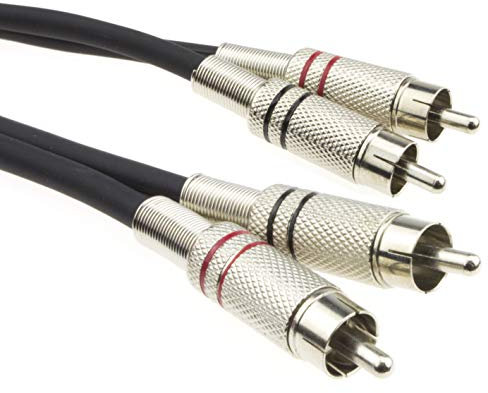 Tangle Free Blindé RCA Rouge & Blanc Double Cinch Cordon l'audio câble 6 m [6 mètre/6m]