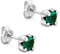 Orovi Schmuck Damen runde Ohrringe mit Edelstein/Geburtsstein Smaragd in Grün Ohrstecker aus Weißgold 9 Karat / 375 Gold