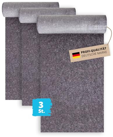 3x Alfa Maler Abdeckvlies 1m x 50m – 200 g/m² Schutz- & Malervlies (150 m²) | Profi-Qualität - Saugstarkes Saugvlies - rutschfest & wasserundurchlässig - Ideal für Renovierung, Malen, Tapezieren