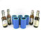 5er Set blaue Getränkekühler - Bierkühler - Flaschenkühler für alle genormten 0,5L Bierflaschen aus bestem 5-6mm dicken Neopren für beste Kühlung (5er Set 0,5L Bügelflasche, 0,5LBügelflasche)