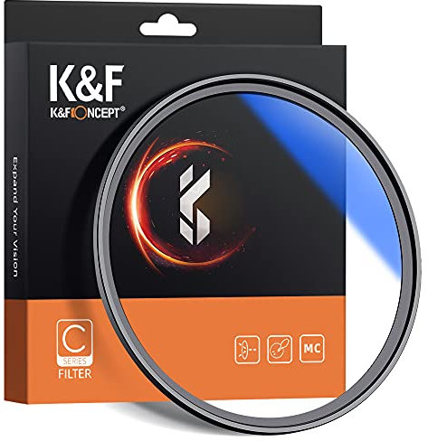 K&F Concept MCUV Filtro de vidrio ultra delgado filtro UV impermeable Multi recubierto lente protección filtro compatible con Canon Nikon Sony All DSLR cámara filtro (55 mm)