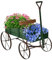 RELAX4LIFE Blumenständer mit 4 Rädern aus Metall, Pflanzwagen aus Massivholz, Holzwagen bis zu 15 kg belastbar, Blumenkasten für Garten & Balkon & Terrasse, Blumenwagen Bollerwagen Deko (Grün)