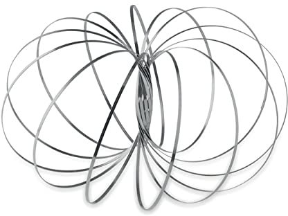 brand promotion Magische Spirale aus Edelstahl Kinetic Flowring Metall. FLOWRING – Kinetic Toy aus Edelstahl, Interaktives Stressspielzeug, Ideal fürs Büro und Zuhause, Silber, 13 cm Durchmesser