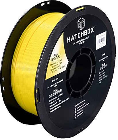 HATCHBOX Metallic Finish PLA 3D Drucker Filament, Maßgenauigkeit +/- 0,03 mm, 1 kg Spule, 1,75 mm, Gelb