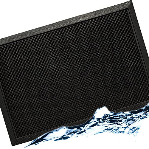 Kerafactum Fußmatte genoppt Fussmatte Tür Fußabtreter Outdoor Teppich Antirutschmatte Schmutzfangmatte Schwarze Noppen Matte Gummimatte Gummi Schuhmatte Noppenmatte für Aussenbereich 100 x 60 cm
