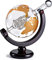 MEETOZ Whiskey & Wine Decanter Globe World Set- Gold Whiskey Dispenser Airtight Stopper for Wine, Bourbon, Brandy, Juice, Water - Decanter Sets for Men Christmas Gifts - 850ml