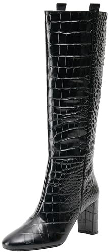 Geox D Pheby 80, Stivali Alti al Ginocchio Donna, Nero, 36 EU