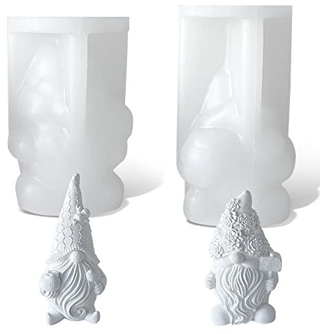 Frunimall 3D Silikonform Weihnachten,Silikonformen für Beton,3D Silikonform Wichtel,Weihnachten Kerzenform,Aroma Kerzenform zum DIY,3D Weihnachten Seifenform für DIY Weihnachtsschmuck Dekoration
