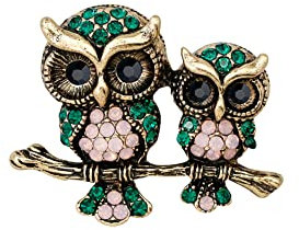 ARFUKA Brosche Kristall Eule Retro Brosche Pins Anstecknadel für Kleidung Taschen Jacken Geschenk für Herren und Frauen