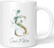 JUNIWORDS Tasse, Sissi-Maria, Name Anfangsbuchstabe Initial Alphabet Floral Buchstabe S Monogramm Motiv, Weiß (5481646)