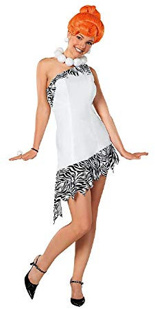 narrenkiste R888437-S weiß-schwarz Damen Wilma Feuerstein Flintstones Kostüm Gr.S