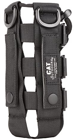 CAT Outdoors MOLLE Water Bottle Holder 40 oz - Tactical MOLLE Water Bottle Pouch for Backpack Strap, Bag, Belt Clip/Loop - MOLLE Holster/Carrier Attachment for Nalgene WaterBottles (Black)