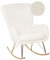 Schaukelsessel Bouclé Stoff weiß/Gold Schaukelstuhl modern elegant edel Anaset