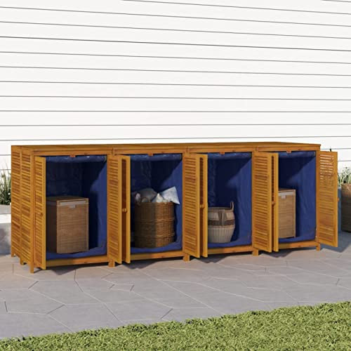 Tidyard Gartenbox, Kissenbox Outdoor, Gartentruhe Kissentruhe Auflagenbox Truhe mit Innenbeutel Massivholz Akazie 280x87x104 cm