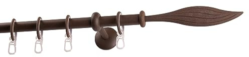Garesa Gardinenstange Esperanca Ø 16mm, 1-läufig, Rost I Rustikale Vorhangstange inkl. Ringe + Faltenlegehaken I Mit Endknopf Modern I Wandmontage I 220cm