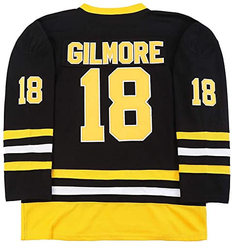 Boston Happy Gilmore #18 Adam Sandler 1996 Movie Eishockey-Trikot, genähte Buchstaben und Zahlen, S-XXXL, Schwarz, XL