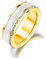 FUSHENGTER Ringe Ring Damen Finger Frauen Herren Geschenk Klassischer Ring Aus Keramik In Weiß Und Schwarz Mit Cz-Kristallen Für Damen,9 R18056G
