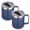 Volhoply 14oz Insulated Stainless Steel Coffee Mug with Lid Bulk 2 Pack,Double Wall Vacuum Travel Coffee Cup with Handle,Reusable Metal Tumbler,Camping Mugs Keep Hot,Christmas Gifts(Navy,2)