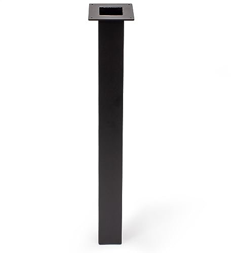STABLEDESK Pieds de Table Métal Noir - Pieds de Meuble Noir - Pieds de Meuble Métal - Pieds en Métal Noir - Pieds de Table Métal - Hauteur 50 cm, Profil 50×50 mm - 1 pièce