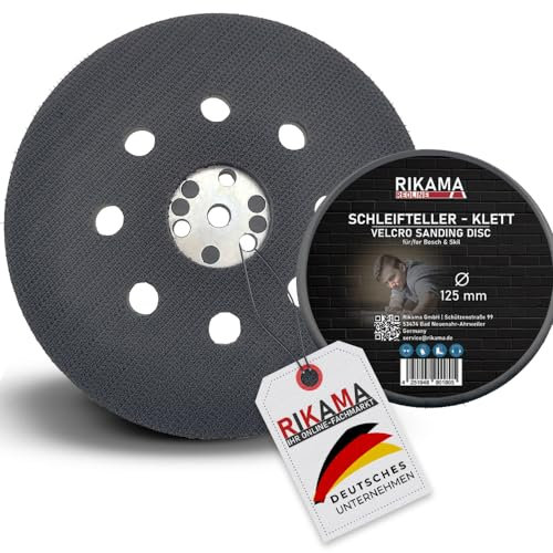RIKAMA® Schleifteller Ø 125 mm Klett | geeignet für Bosch/Skil | gelocht | für Exzenterschleifer | Polierteller | Klettteller | Professional (Schleifteller)