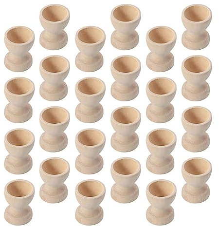 SEWACC Coquetiers en Bois Pièces Coquetiers en Bois Inachevé Vierge Coquetiers De Pâques À Faire Soi-Même Porte-Œufs pour Fournitures De Fête À Domicile
