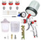 Awsuc HVLP Spritzpistole,Neueste Autolackierpistole mit Manometer, 1,4mm 1,7mm 2,0mm Düsen mit 600ML Einwegbechern&Farbmischbecher für Auto-Möbel-Lackierung (Rot)