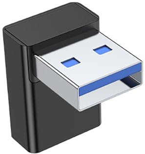 BELOWSYALER Adaptateur d'extension USB 3.0 mâle vers femelle coudé à 90 degrés vers le haut pour ordinateur portable PC USB convertisseur d'extension USB 3.0 adaptateur 90 degrés mâle vers femelle