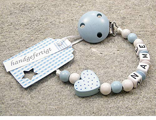 Personalisiertes Mädchen Baby Geschenk zur Geburt, Taufe mit Namen | Herz in blau