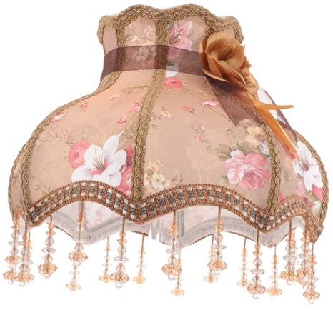 LIFKICH Lampenschirm Für Tischlampen Aus Stoff Mit Fransen Viktorianischer Stil Ersatzlampenschirm Passend Für Nachttischlampen Und Stehlampen Für Home Decor