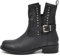 IF Fashion Stivali Stivaletti Biker Motociclista da Donna Traforato Con Fibbie Borchie Primaverili Estivi Pelle Sintetica G677 Nero N.37