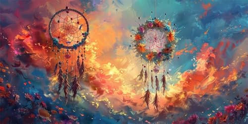 Diamond Painting Großes XXL 100x300cm, DIY 5D Dream catcher Diamant Painting Bilder Kinder, Sky scenery Diamond Painting Erwachsene Bastelset, Diamand Art Painting Stickerei Set, Deko Wohnzimmer