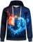 Loveternal 3D Druck Hoodies Drachen Kapuzenpullover Langarm Tops Leichte Sweatshirts Mit Taschen M