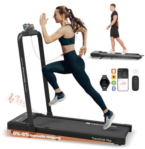 Mobvoi Home 3-in-1 Laufband Zusammenklappbar mit 6% Steigung 2,5 PS Kompaktes Tragbares Lauf- und Gehgerät für unter den Schreibtisch mit Fernbedienung, LED-Anzeige 120 kg 12 km/h Leicht zu Verstauen