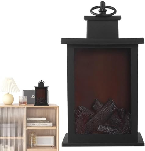 Sionhiuo Lámpara para chimenea, lámpara de fuego falsa - Luz de chimenea de simulación Lámpara de llama LED Luz de candelabro | Decoración del hogar, lámpara de escritorio, adornos con pilas para