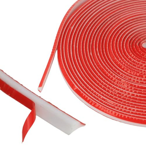 QWORK® TPE bandes de calfeutrage pour moulure plafond de 10 m, 12 mm x 9 mm, plinthe adhesive, résistante à l'eau, blanche, pour armoire, sol, plafond