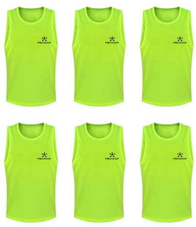 FIBOGOUP Fußball Trainingsweste,Fussball Leibchen Kinder Erwachsene,Fussballtraining Zubehör,Westen fürs Teamtraining(Grün S 6)