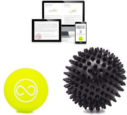 KALAHARI Massagebälle, Igelball, Faszienball und e-Book Übungen auf Deutsch - zur Selbstmassage, Faszientraining, Plantarfasziitis Entspannung, Fußmassage - Triggerpunkt für Rücken Beine Füße Hände